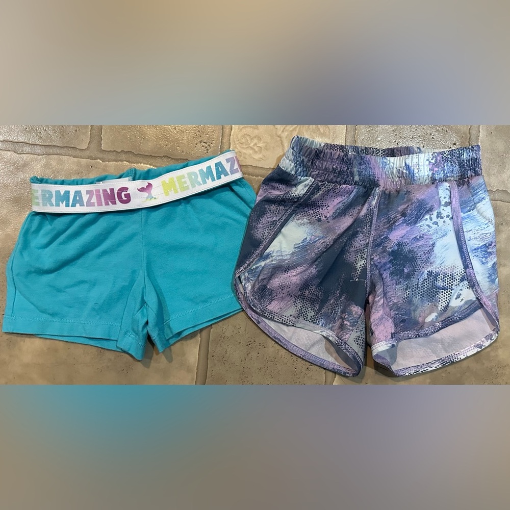 Wonder Nation & All in Motion Teal and Multicolor Kids Shorts Set